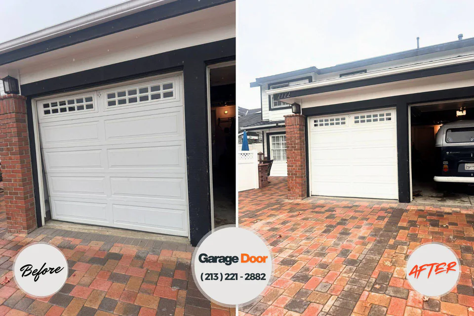Before and after: garage door repair Summitville, IN